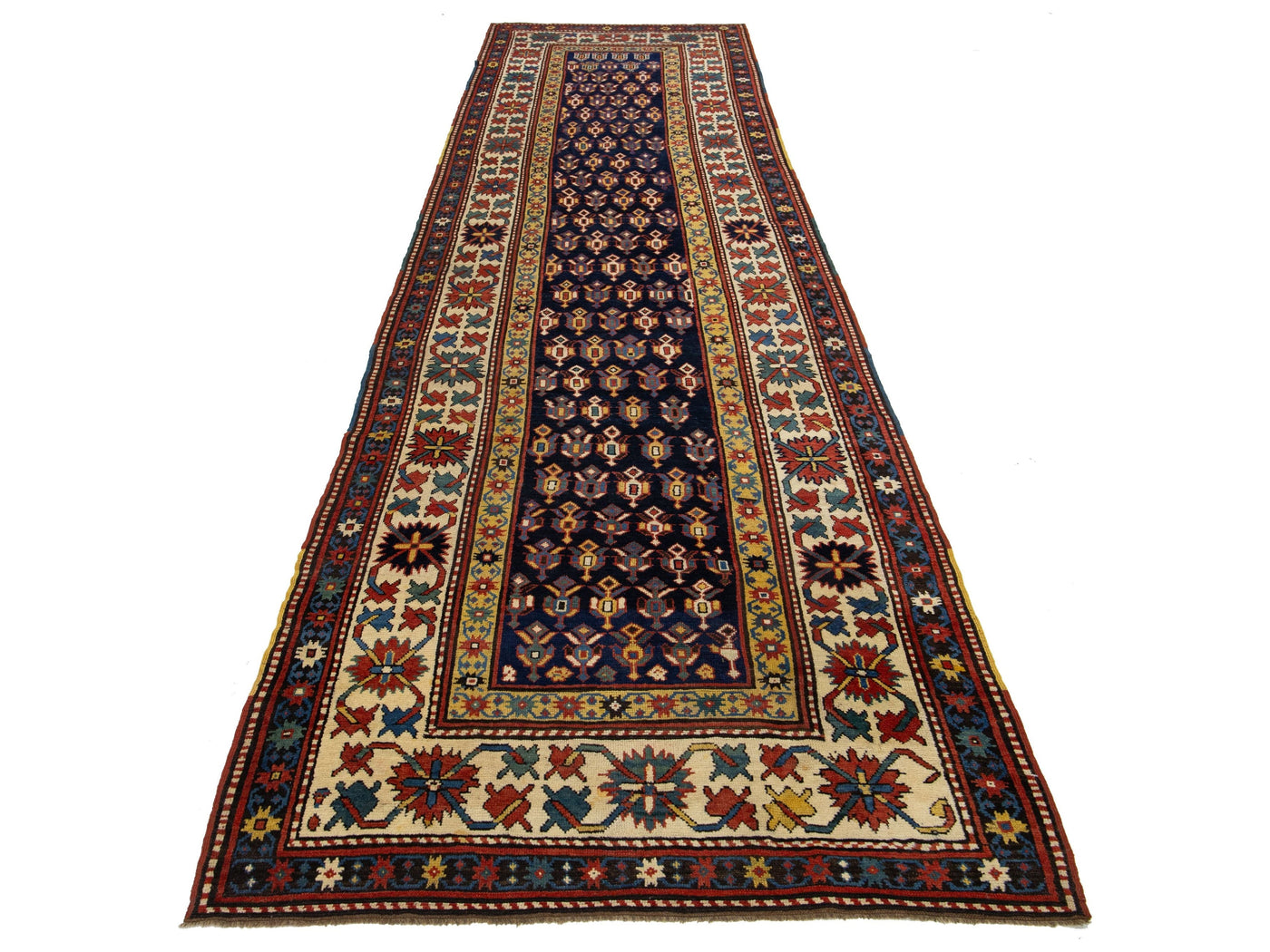 Antique Kazak Runner 4 X 14