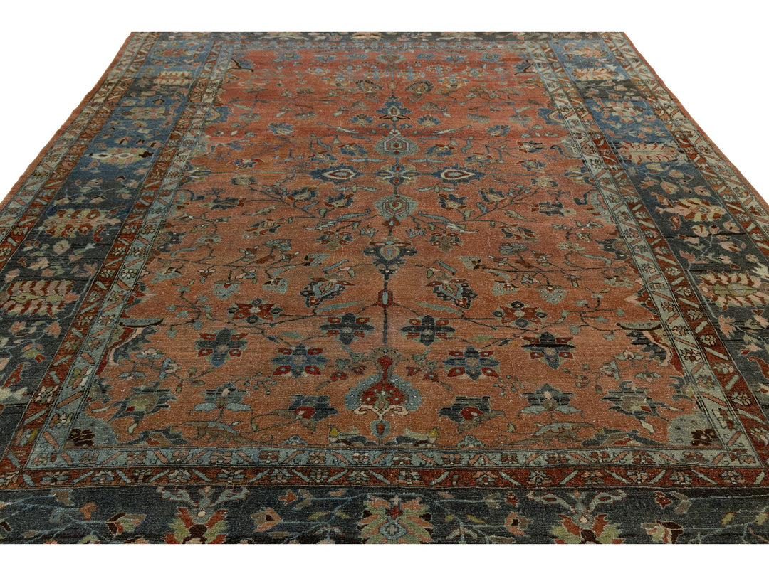 Antique Mahal Wool Rug 9 X 12