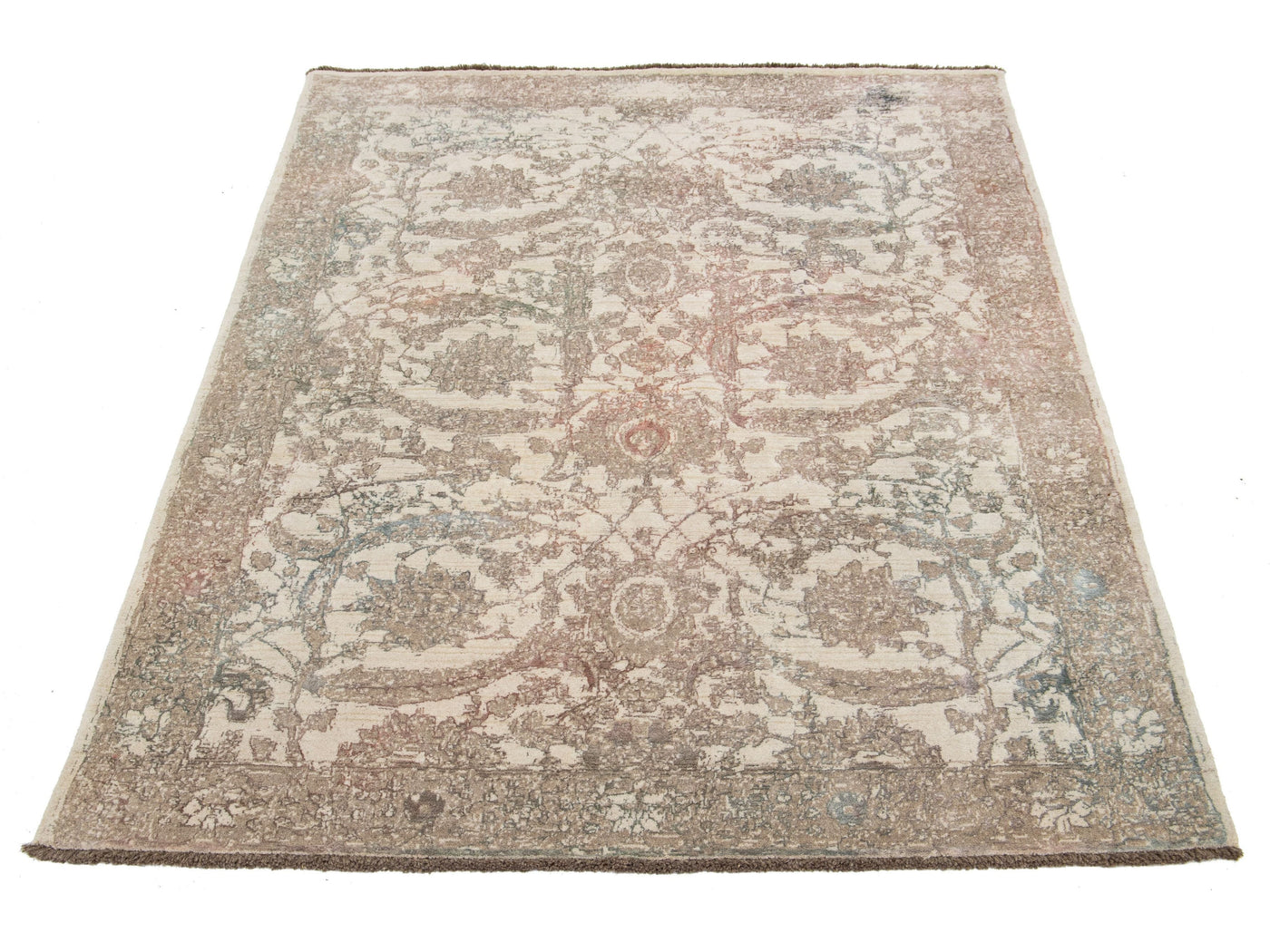 Modern Turkish Oushak Wool Rug 6 X 8