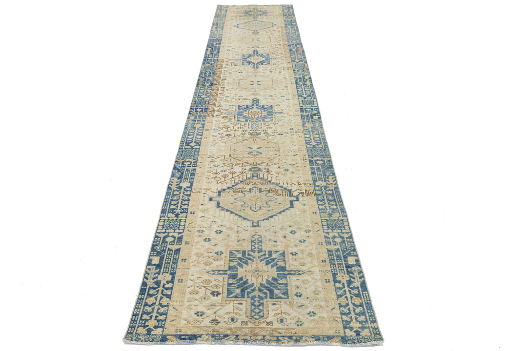 Antique Heriz Wool Runner 3 X 14