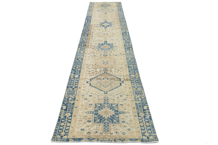Antique Heriz Wool Runner 3 X 14