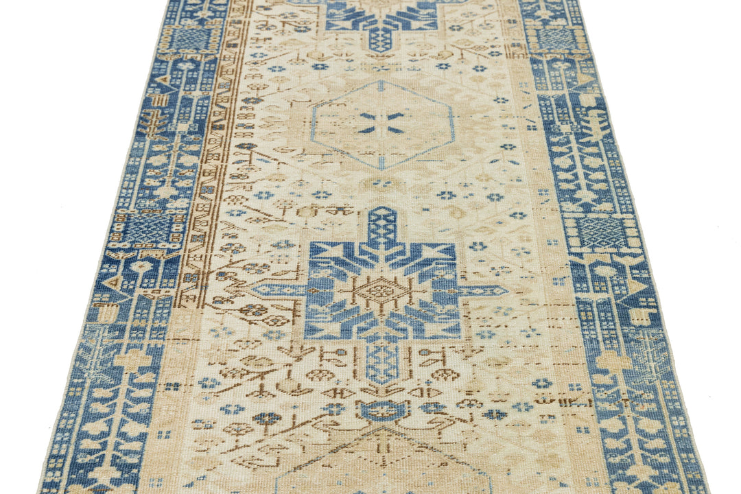 Antique Heriz Wool Runner 3 X 14