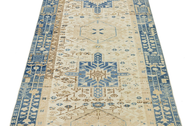 Antique Heriz Wool Runner 3 X 14