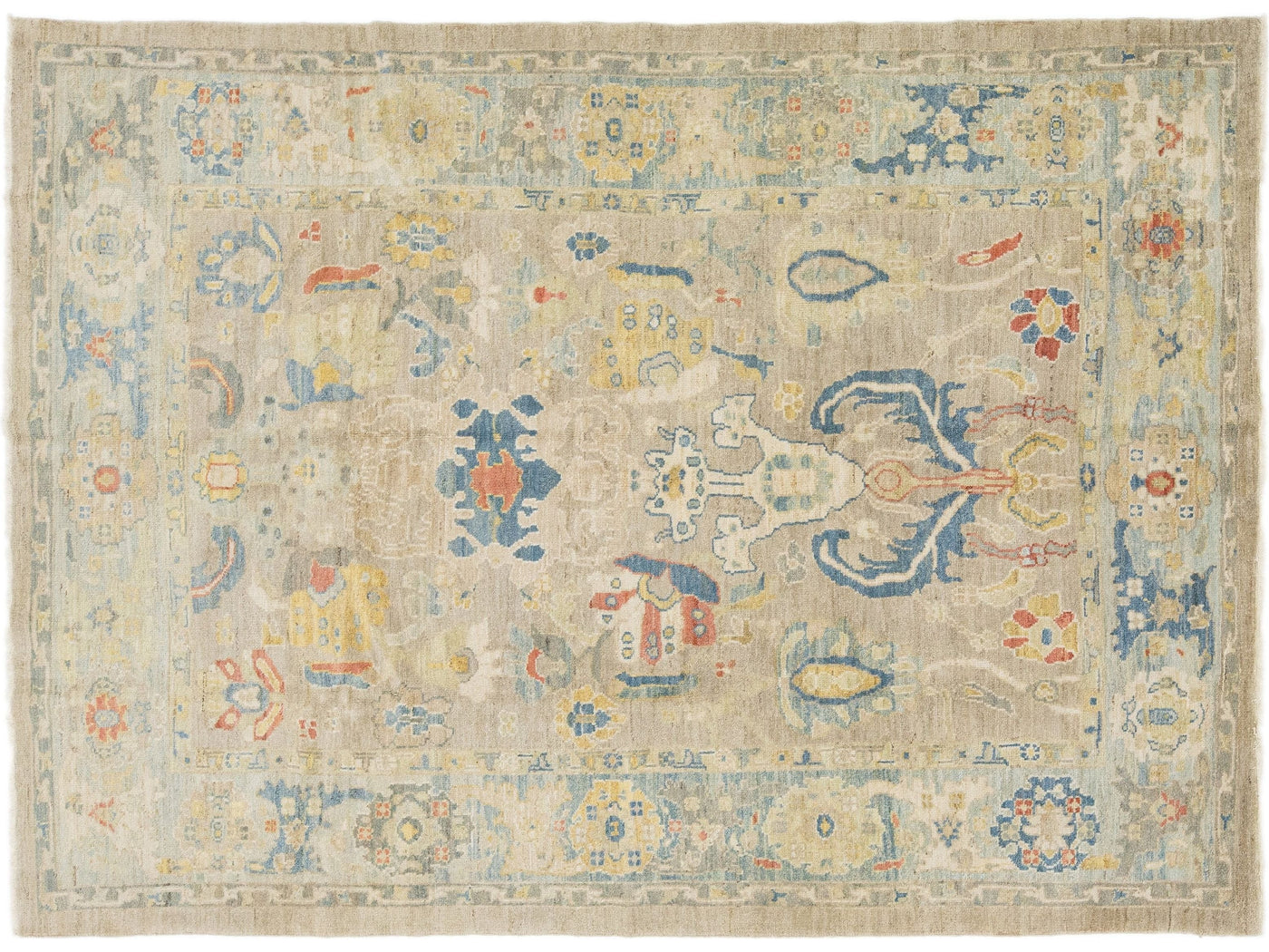 Modern Sultanabad Wool Rug 7 X 9