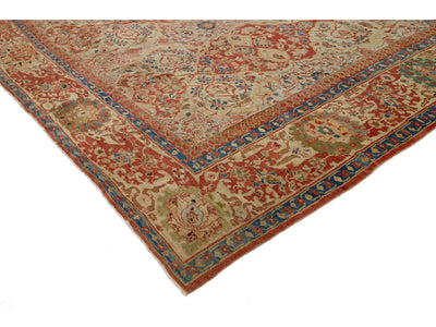 Antique Persian Sultanabad Wool Rug 14 X 16