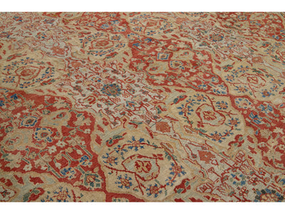 Antique Persian Sultanabad Wool Rug 14 X 16