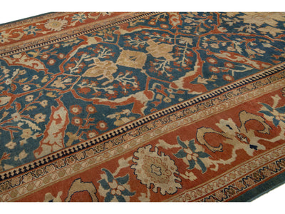 Antique Persian Sultanabad Wool Rug 9 X 13