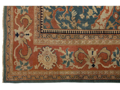 Antique Persian Sultanabad Wool Rug 9 X 13