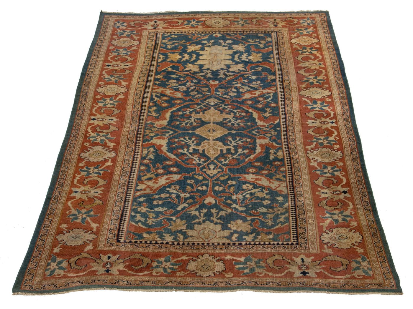 Antique Persian Sultanabad Wool Rug 9 X 13