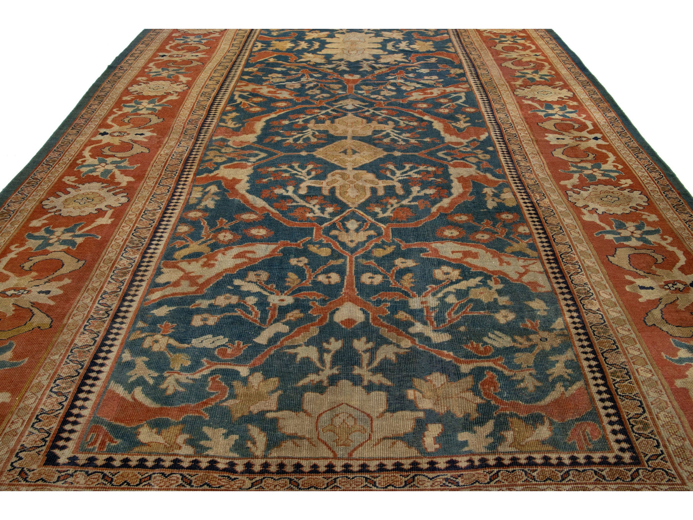 Antique Persian Sultanabad Wool Rug 9 X 13