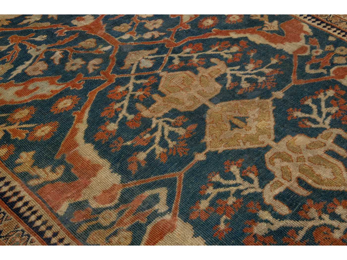 Antique Persian Sultanabad Wool Rug 9 X 13