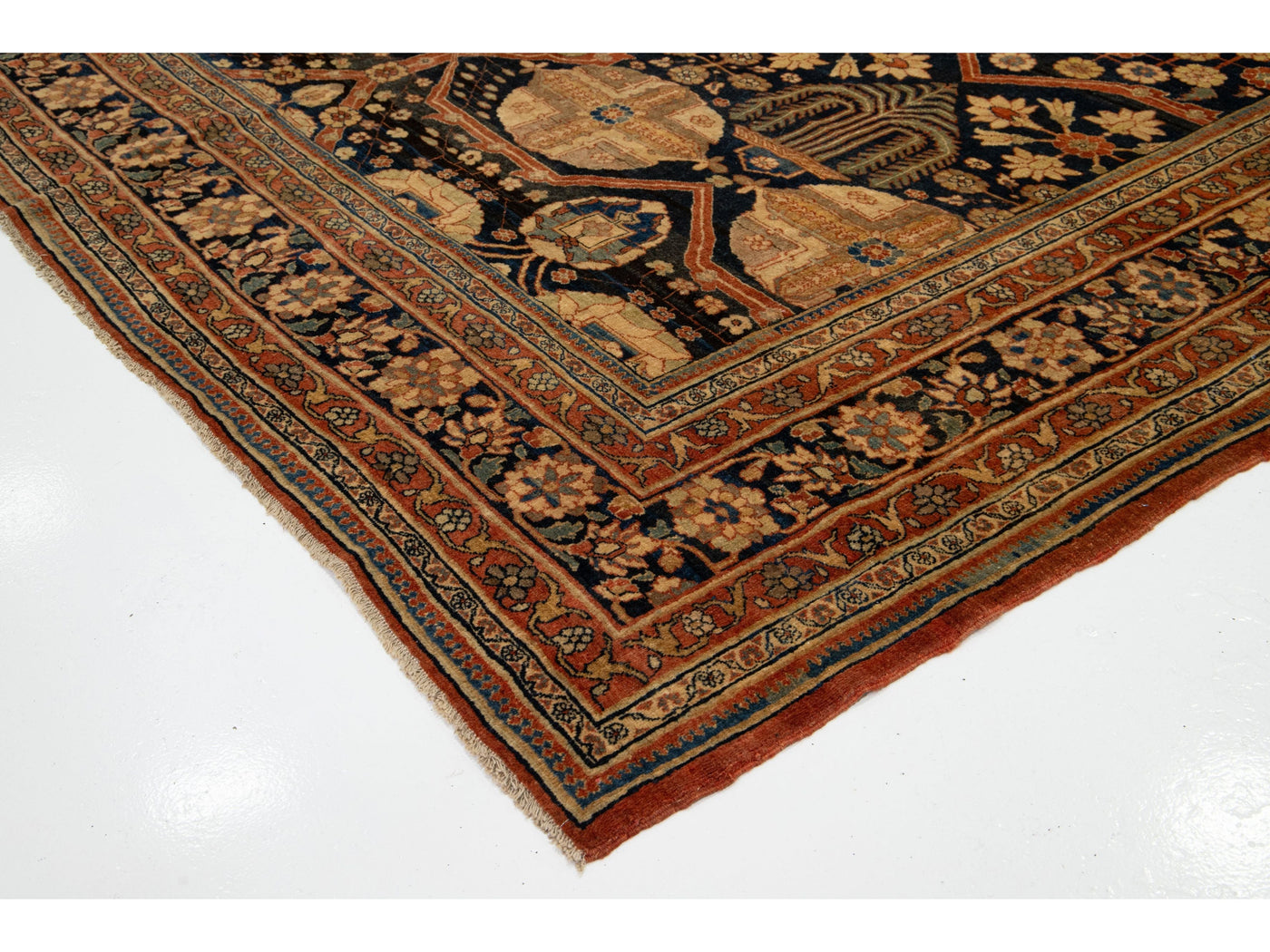 Antique Persian Tabriz Wool Rug 9 X 13