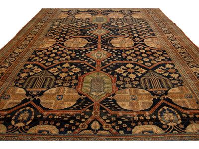 Antique Persian Tabriz Wool Rug 9 X 13