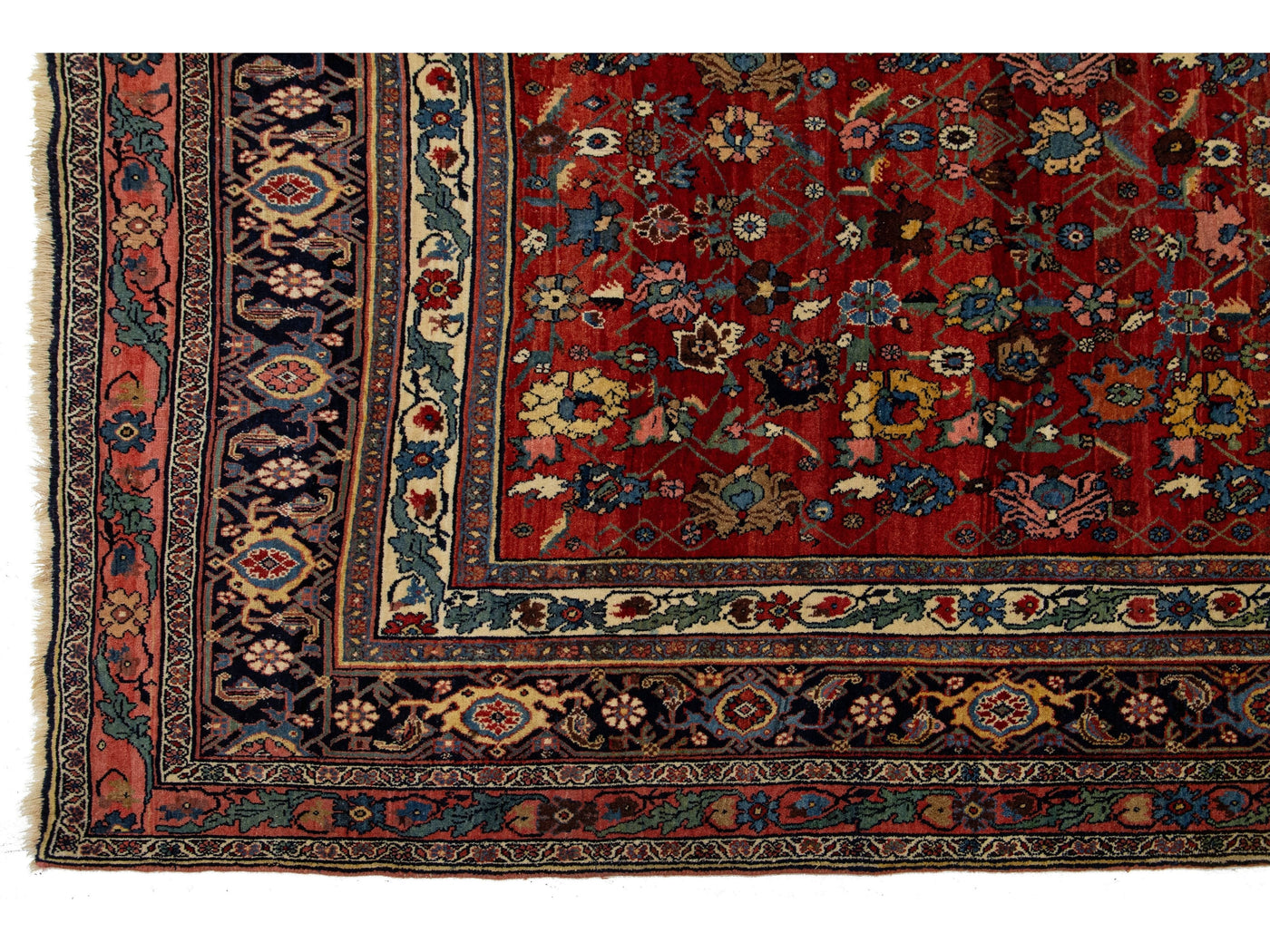 Antique Persian Bidjar Wool Rug 11 X 12