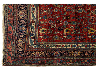 Antique Persian Bidjar Wool Rug 11 X 12