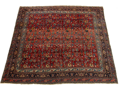 Antique Persian Bidjar Wool Rug 11 X 12