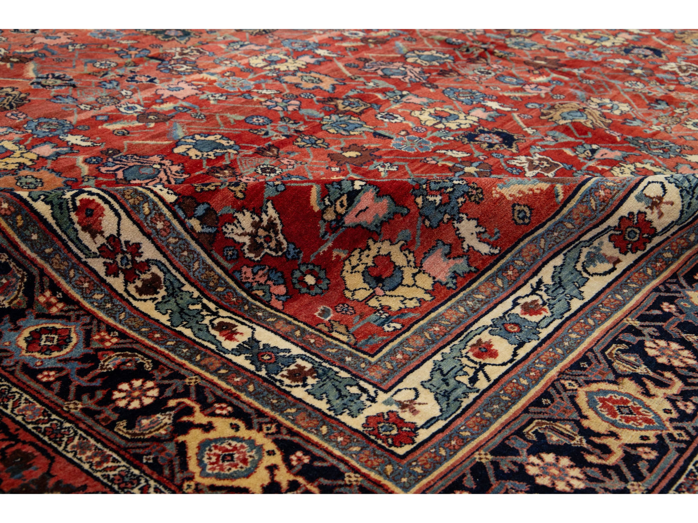 Antique Persian Bidjar Wool Rug 11 X 12