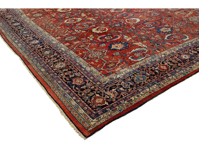 Antique Persian Sultanabad Wool Rug 14 X 23