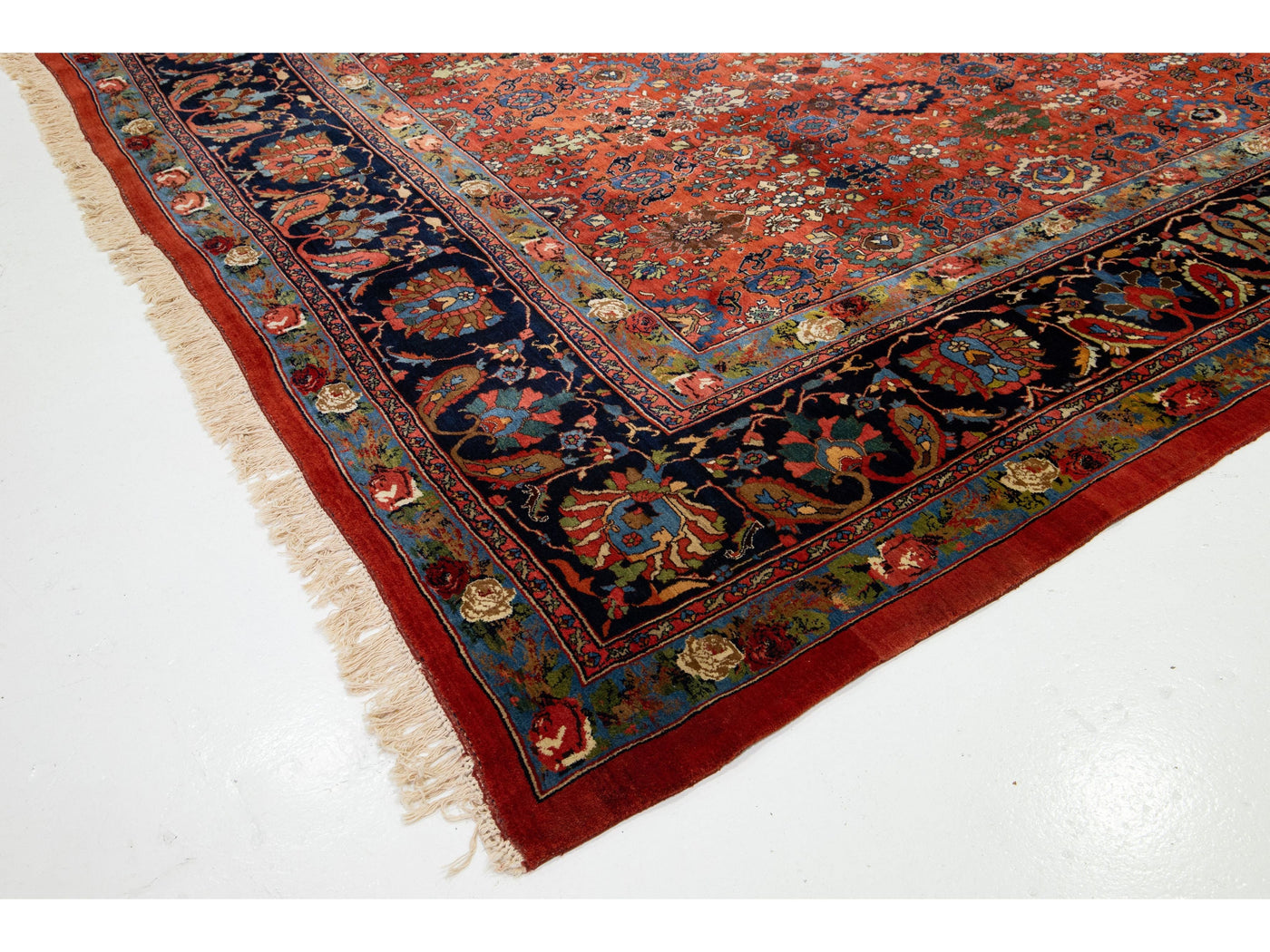 Antique Persian Bidjar Wool Rug 13 X 21