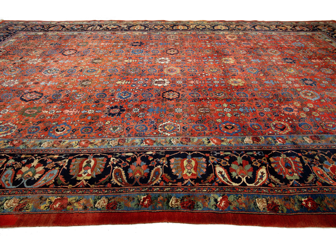 Antique Persian Bidjar Wool Rug 13 X 21