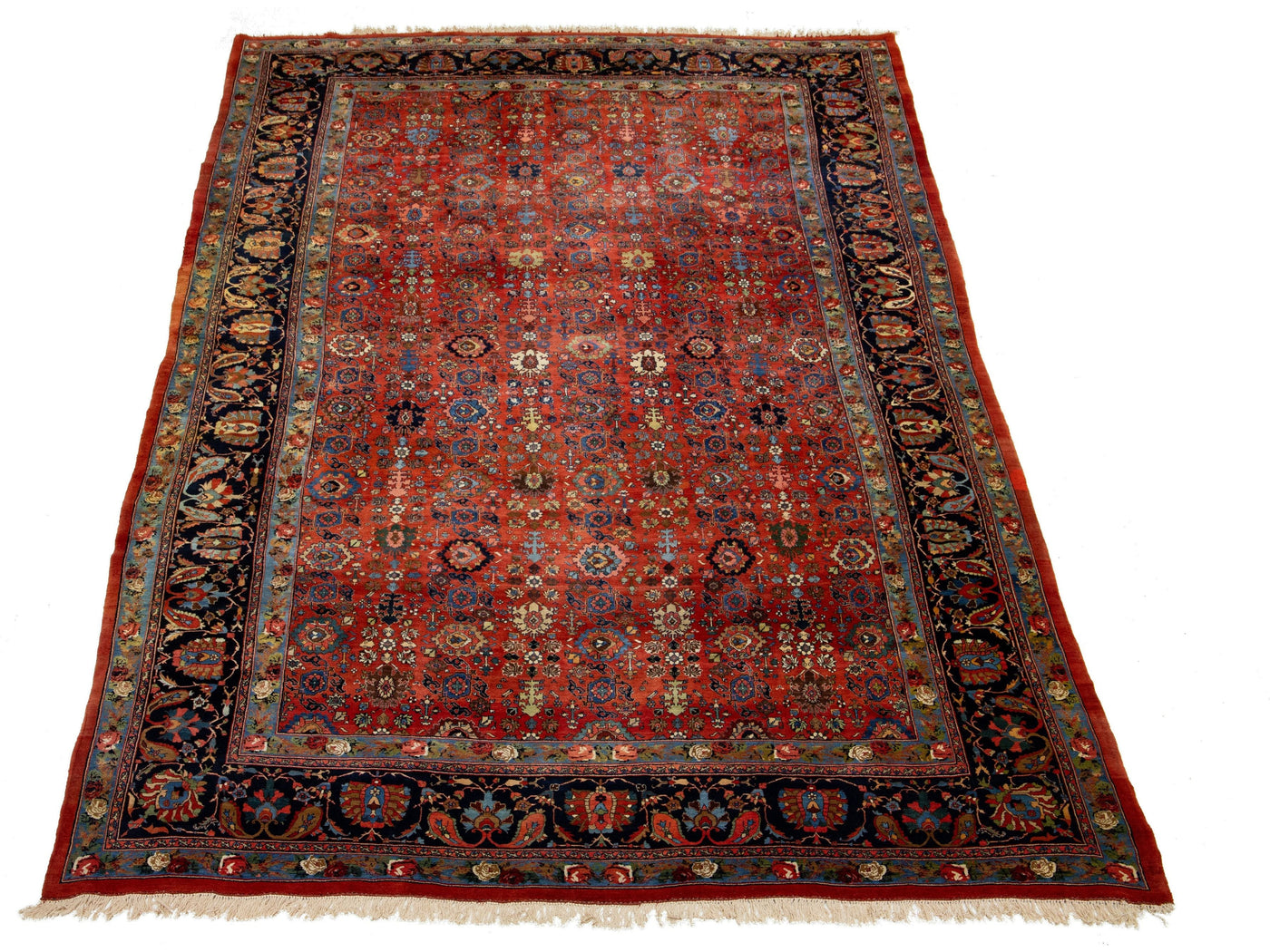 Antique Persian Bidjar Wool Rug 13 X 21