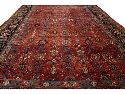 Antique Persian Bidjar Wool Rug 13 X 21