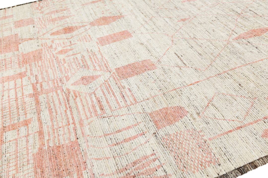 Modern Moroccan Wool Rug 9 X 12