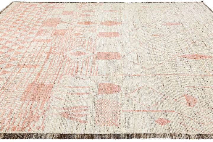 Modern Moroccan Wool Rug 9 X 12
