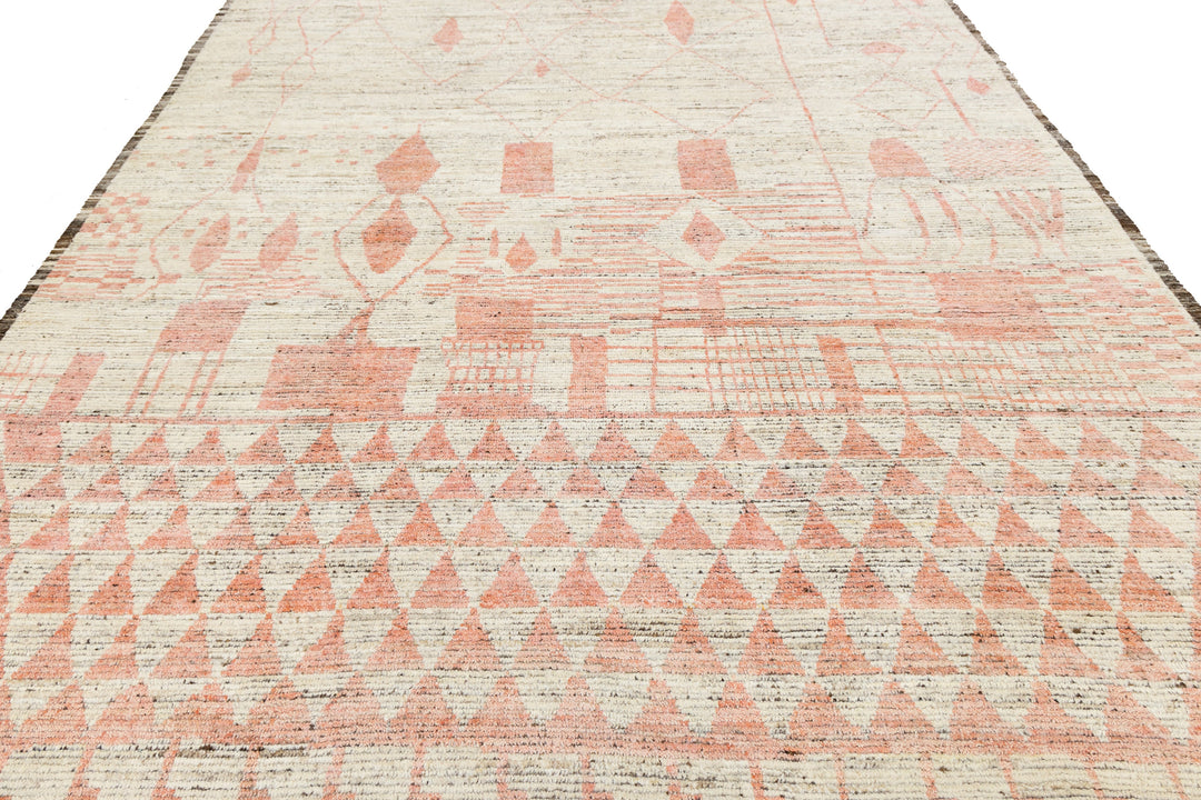 Modern Moroccan Wool Rug 9 X 12