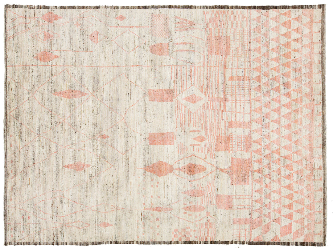 Modern Moroccan Wool Rug 9 X 12