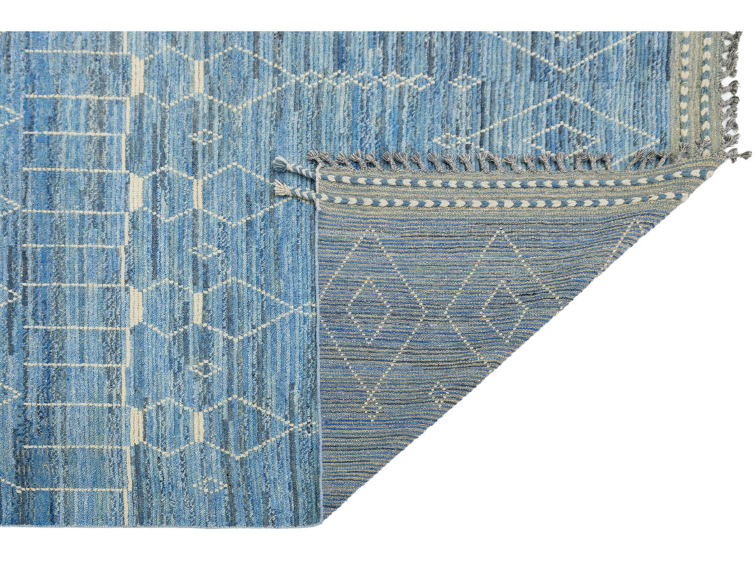 Modern Moroccan Wool Rug 9 X 12