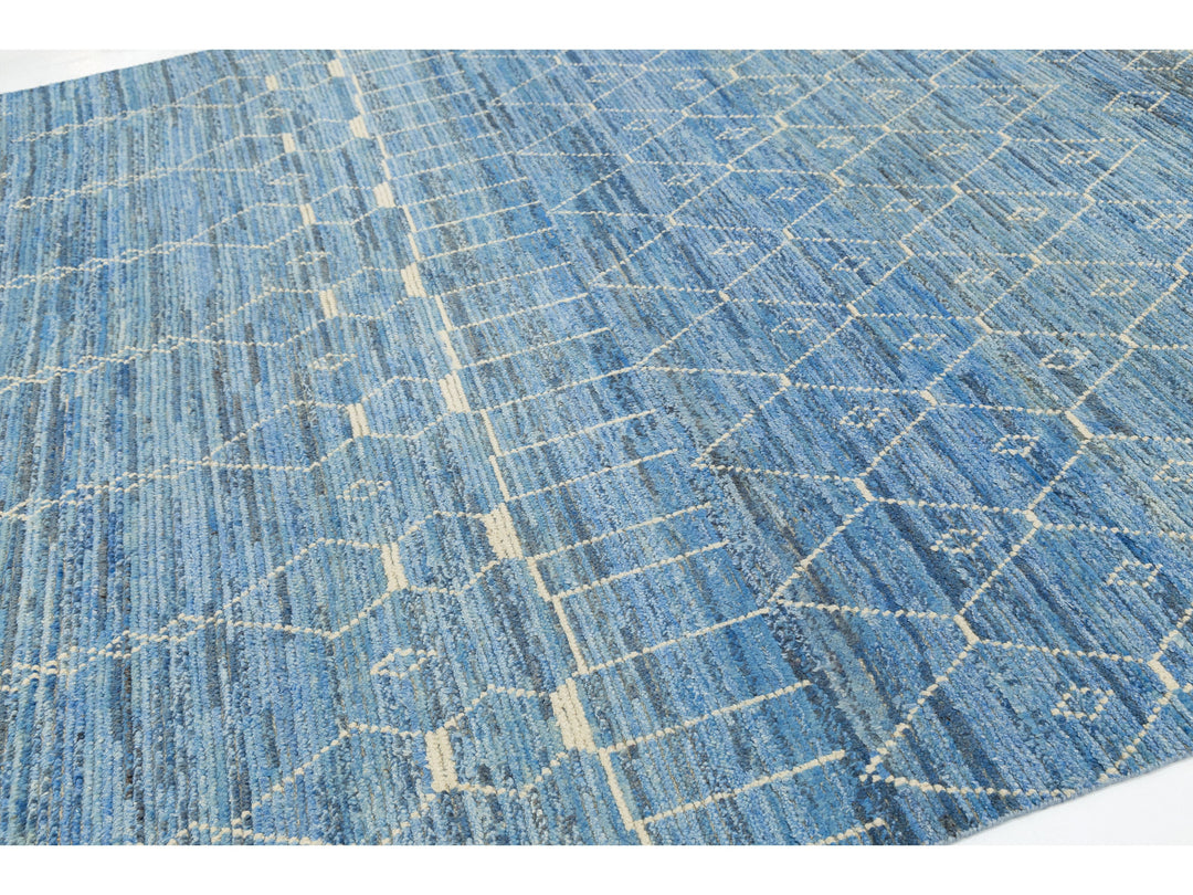 Modern Moroccan Wool Rug 9 X 12