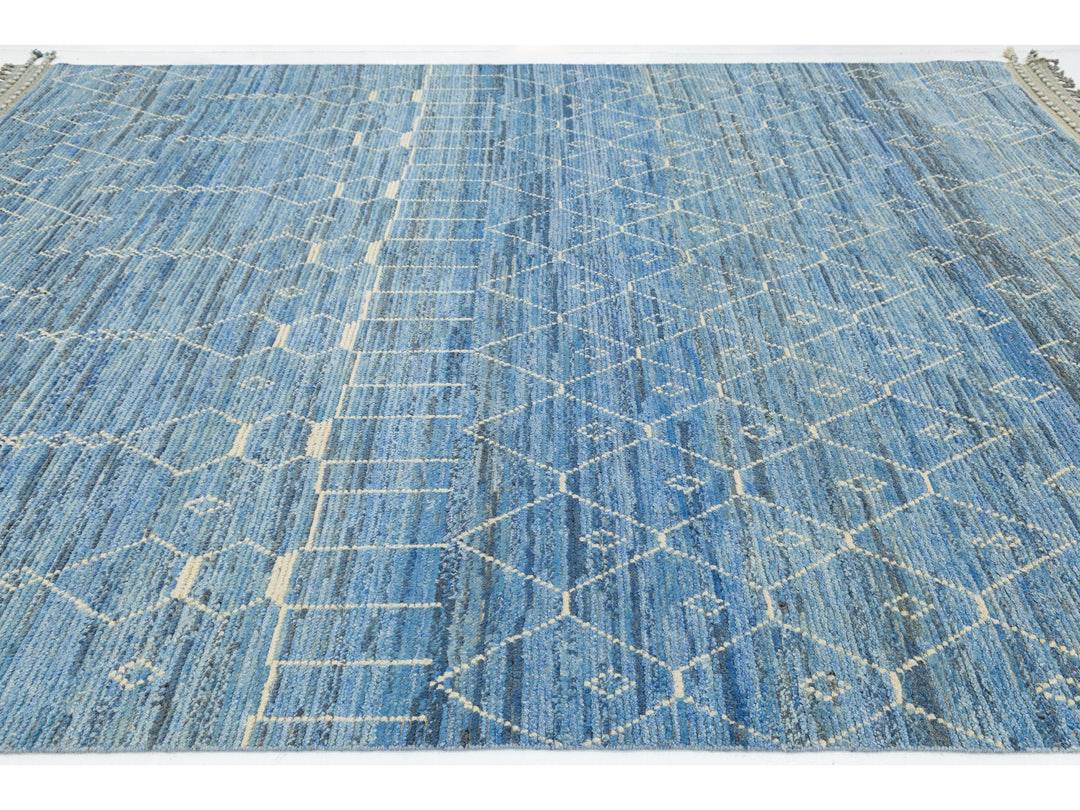 Modern Moroccan Wool Rug 9 X 12