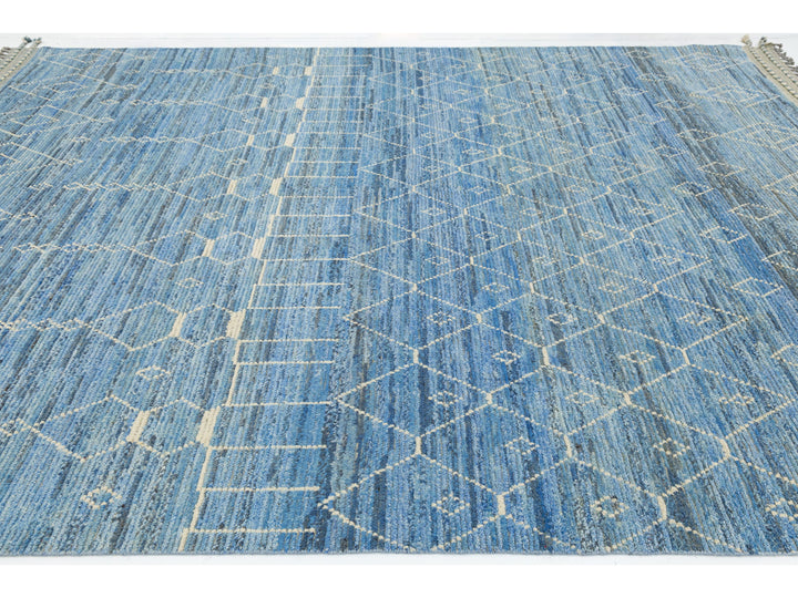 Modern Moroccan Wool Rug 9 X 12