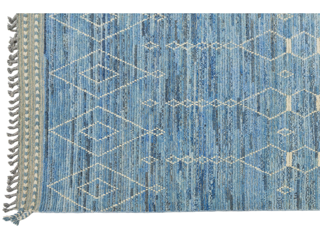 Modern Moroccan Wool Rug 9 X 12