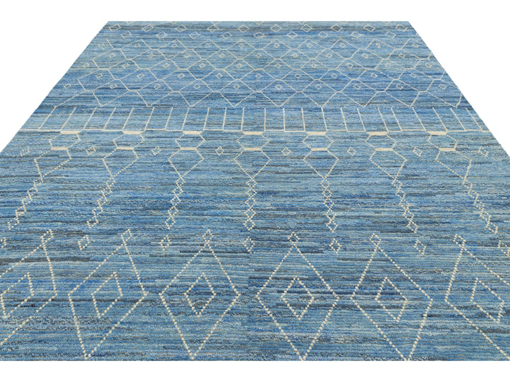 Modern Moroccan Wool Rug 9 X 12