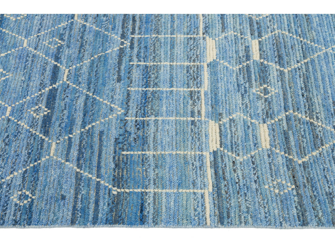 Modern Moroccan Wool Rug 9 X 12