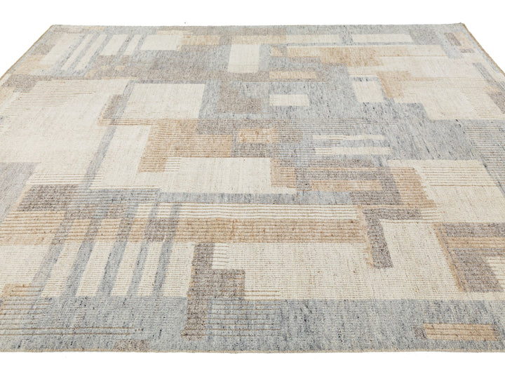 Modern Moroccan Wool Rug 9 X 12