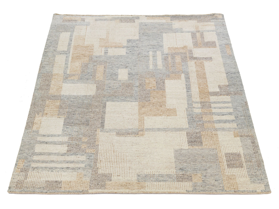 Modern Moroccan Wool Rug 9 X 12