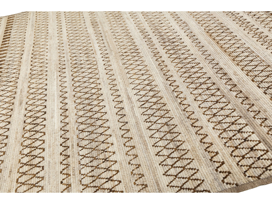 Modern Moroccan Wool Rug 9 X 12