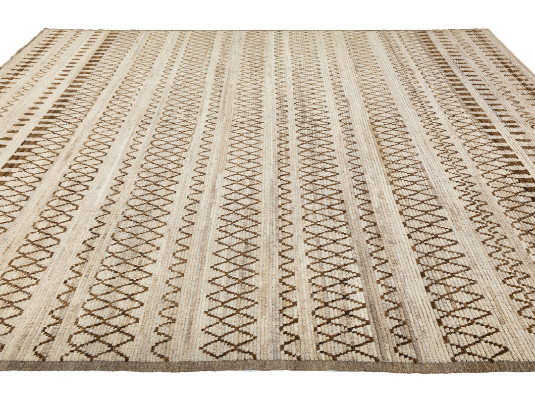 Modern Moroccan Wool Rug 9 X 12