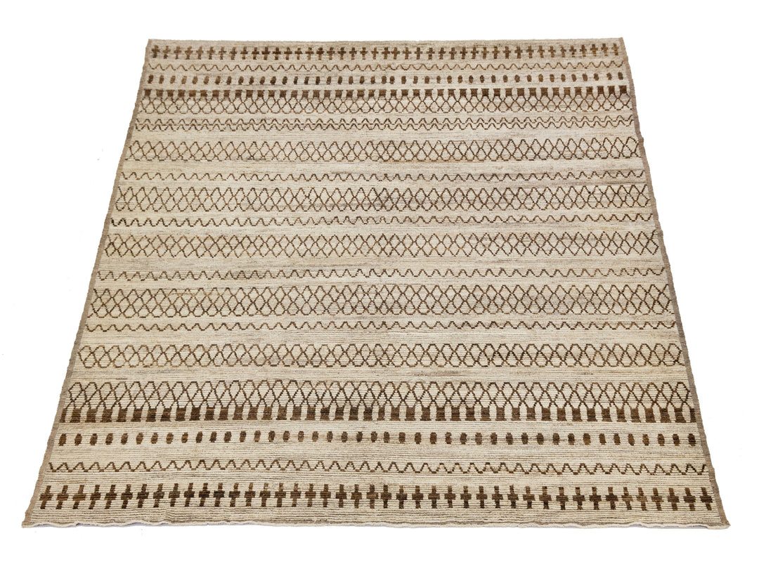 Modern Moroccan Wool Rug 9 X 12