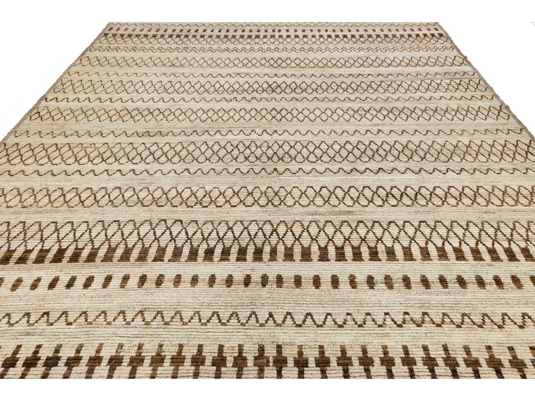 Modern Moroccan Wool Rug 9 X 12