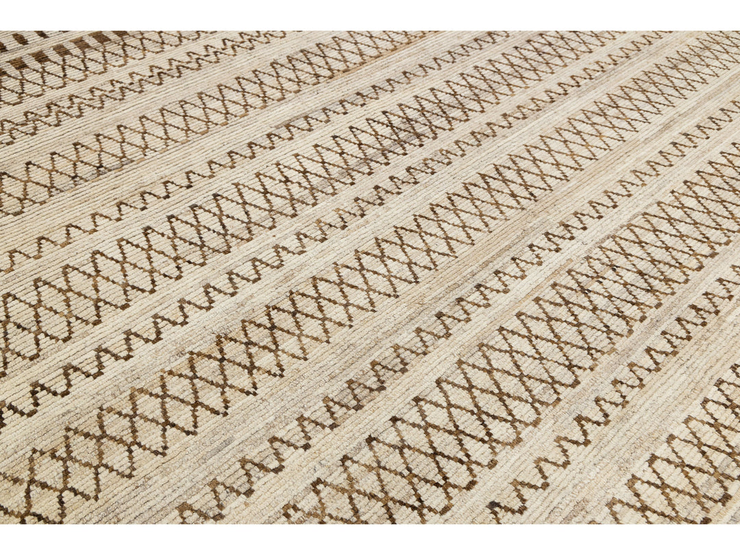 Modern Moroccan Wool Rug 9 X 12