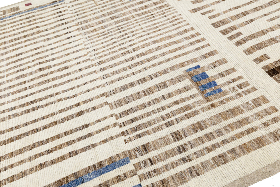 Modern Moroccan Wool Rug 9 X 12