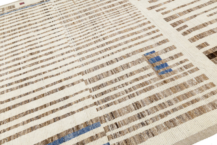 Modern Moroccan Wool Rug 9 X 12