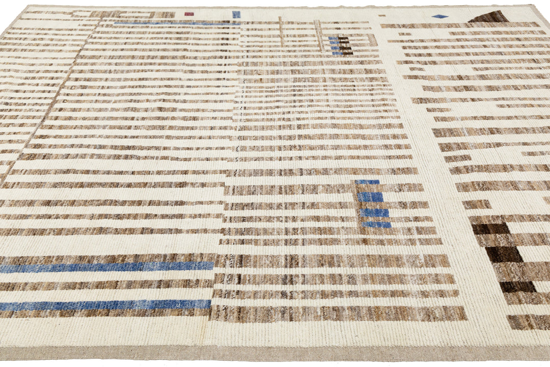 Modern Moroccan Wool Rug 9 X 12