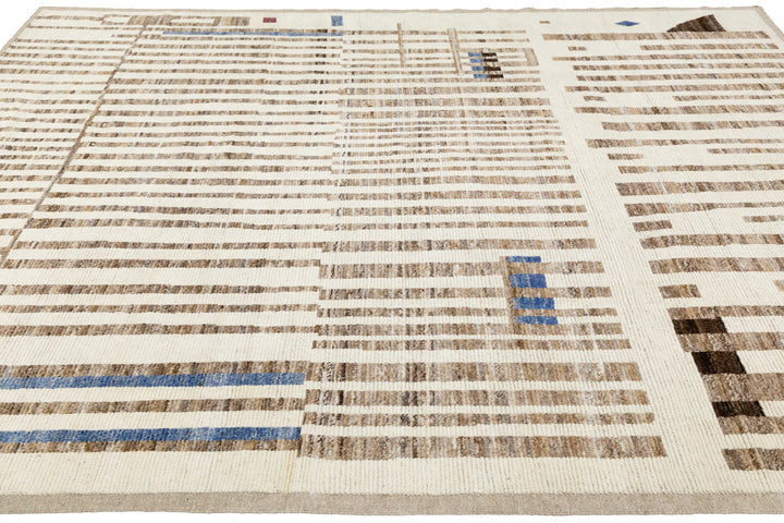 Modern Moroccan Wool Rug 9 X 12