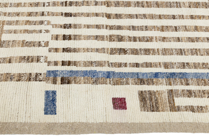 Modern Moroccan Wool Rug 9 X 12