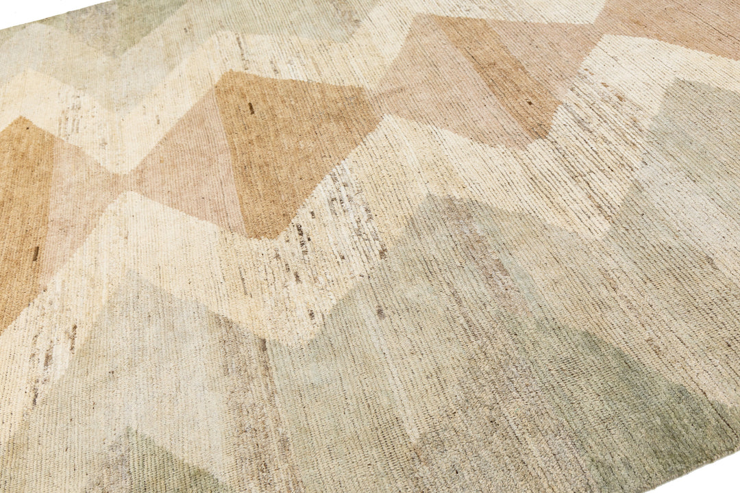 Modern Moroccan Wool Rug 9 X 12